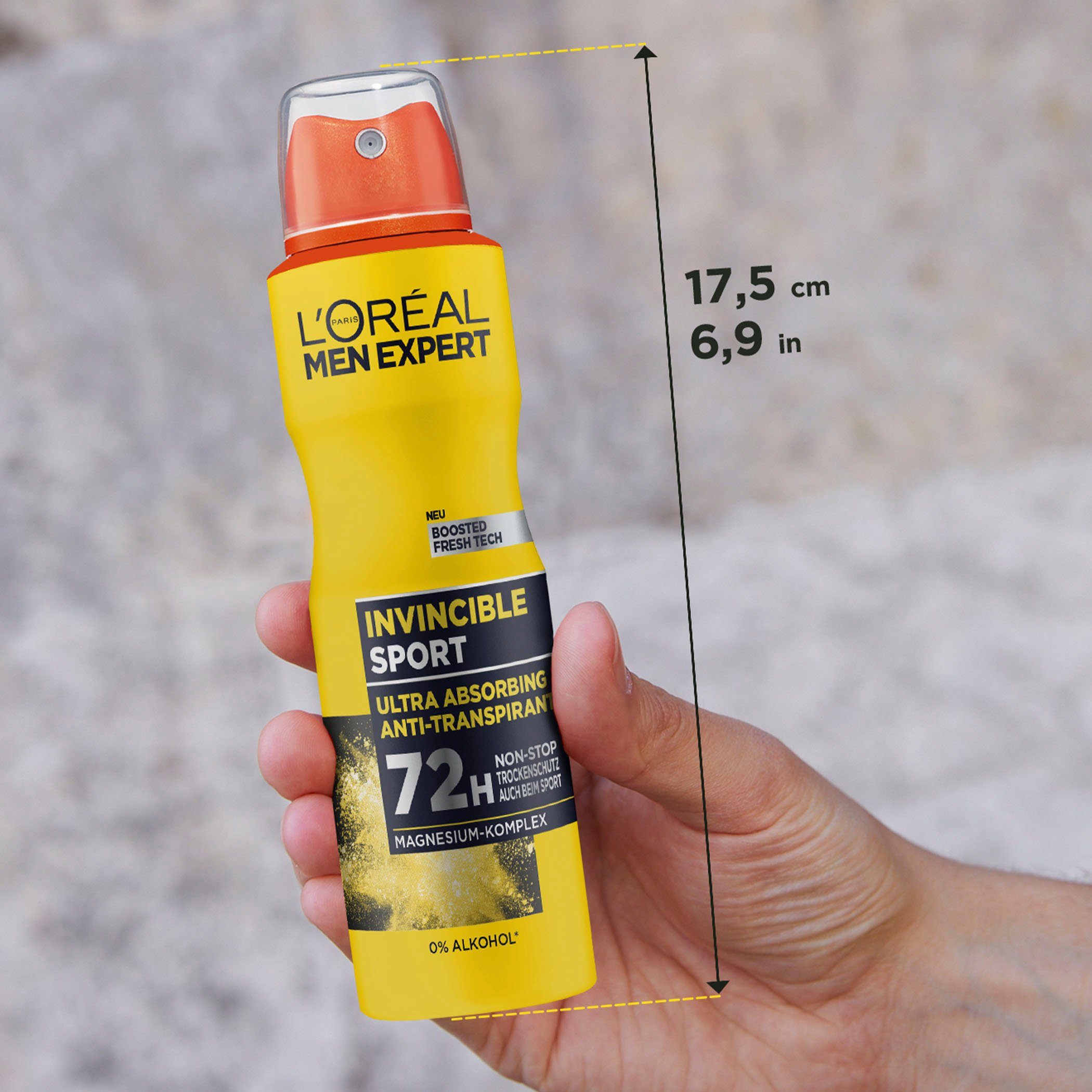L'ORÉAL PARIS MEN EXPERT Deo-Spray Invincible Sport Anti-Transpirant, Zuverlässiger Deo Schutz beim Sport
