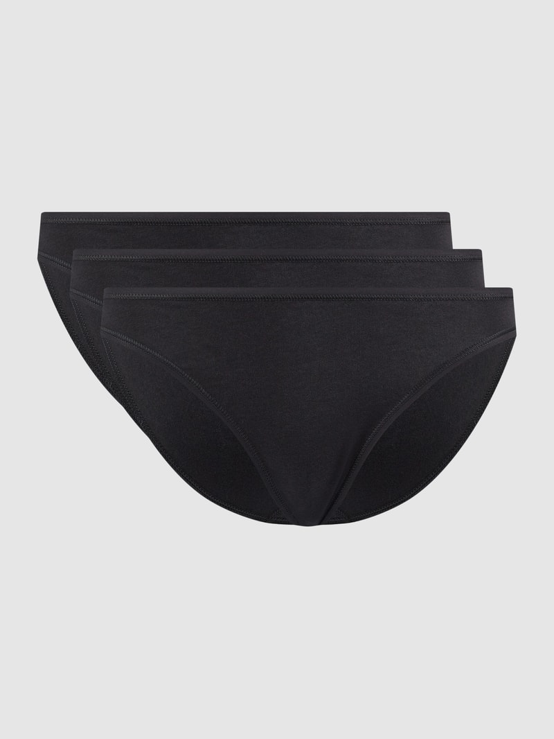 Slip mit Stretch-Anteil im 3er-Pack in schwarz