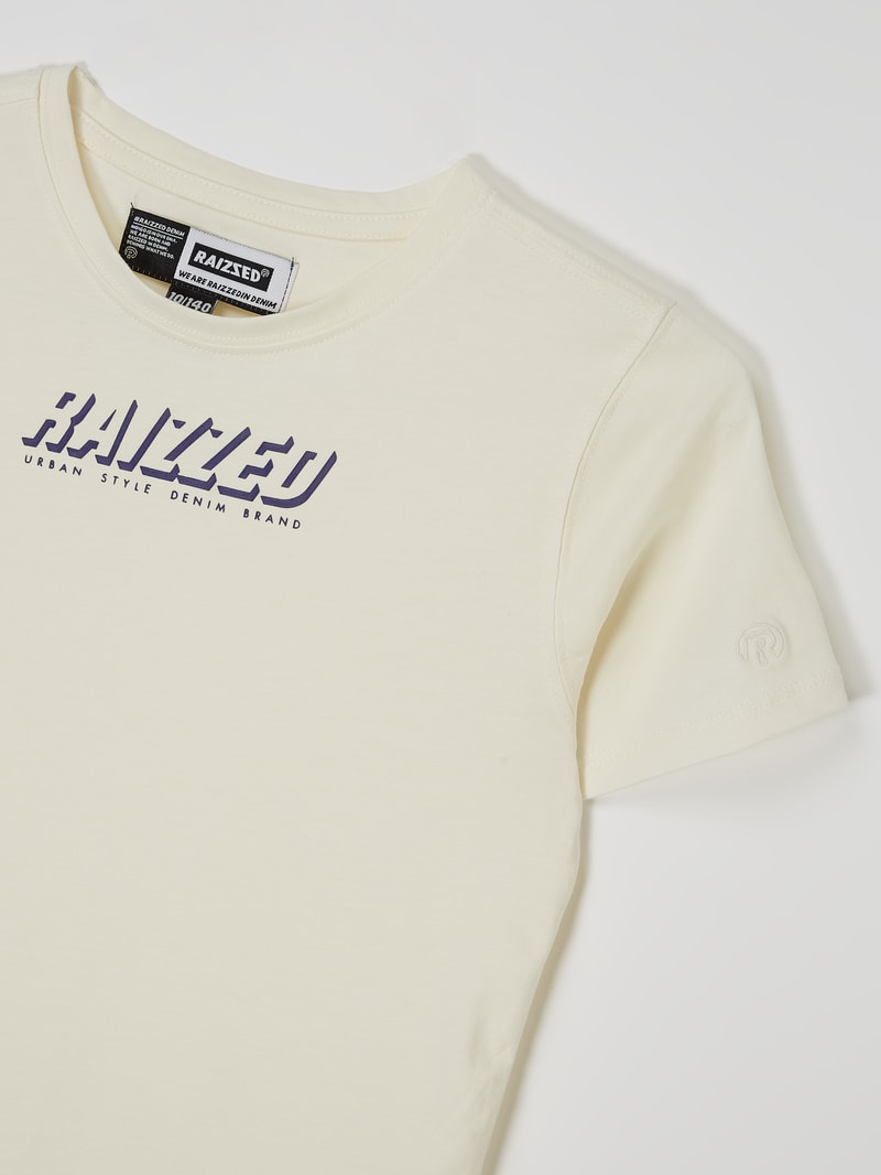 T-Shirt mit Rundhalsausschnitt Modell 'Huron' in sand