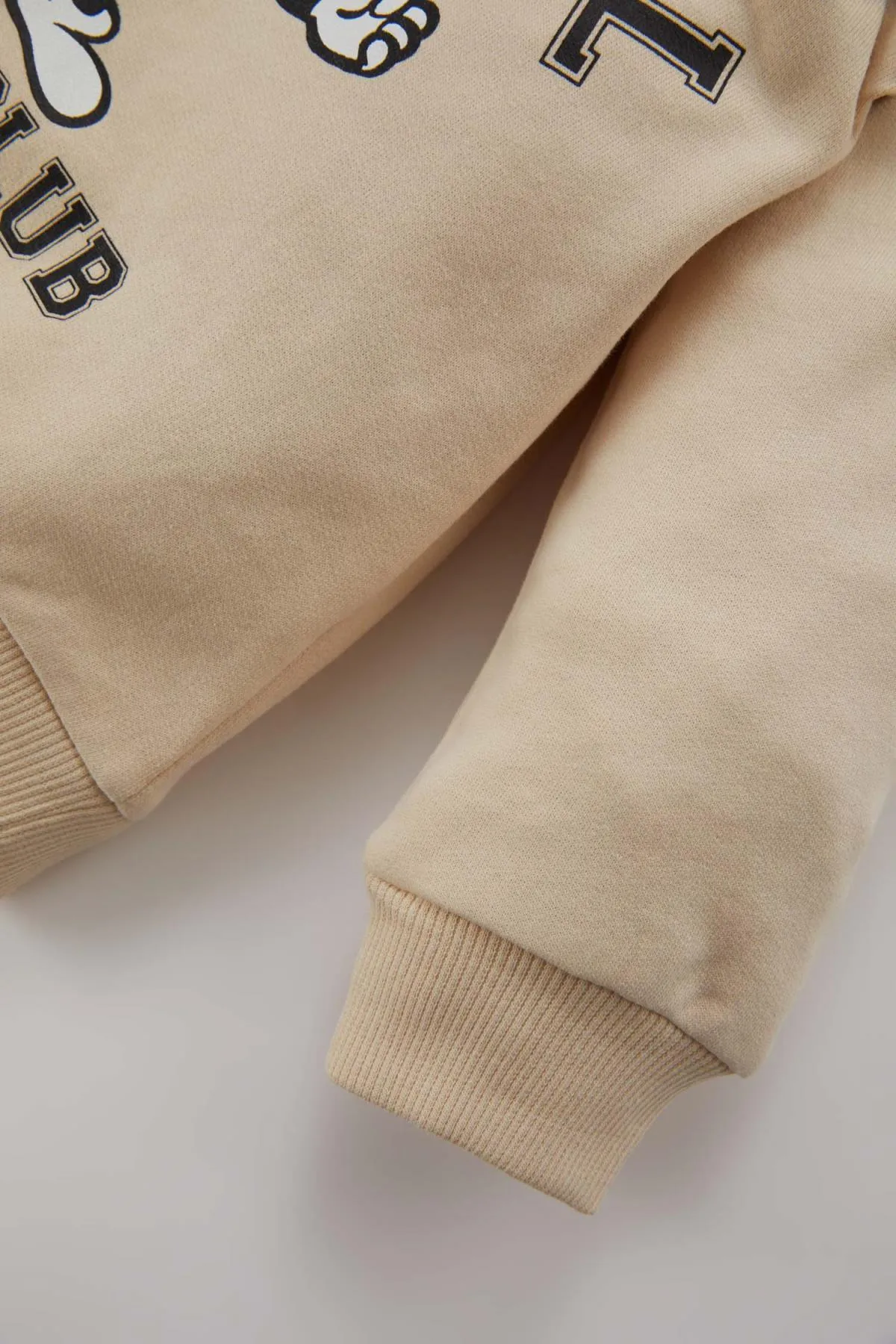 DeFacto  Zweiteilige Sweatshirts mit Rundhalsausschnitt und sportlichem Aufdruck für Babys, die innen weich flauschig sind