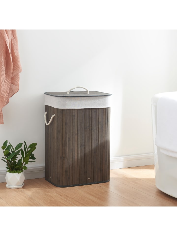 en.casa Wäschekorb Salla in Braun (B)40cm (H)60cm (T)30cm (V)72l günstig kaufen onesize