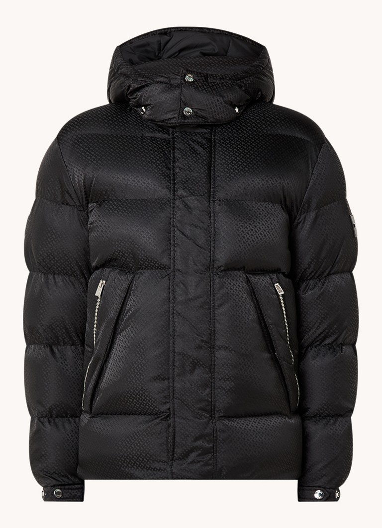 Jaqueta puffer HUGO BOSS H-Corbinian com capuz removível e estampa com o logotipo.
