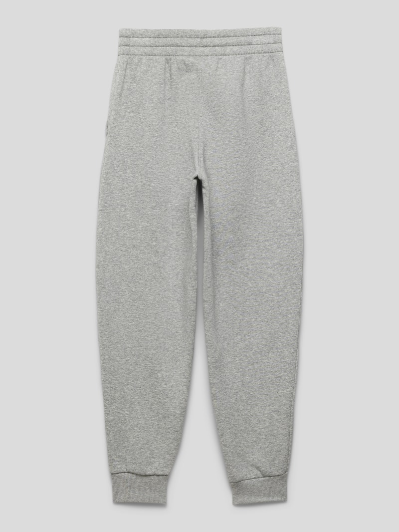 Sweatpants mit Label-Stitching in mittelgrau meliert