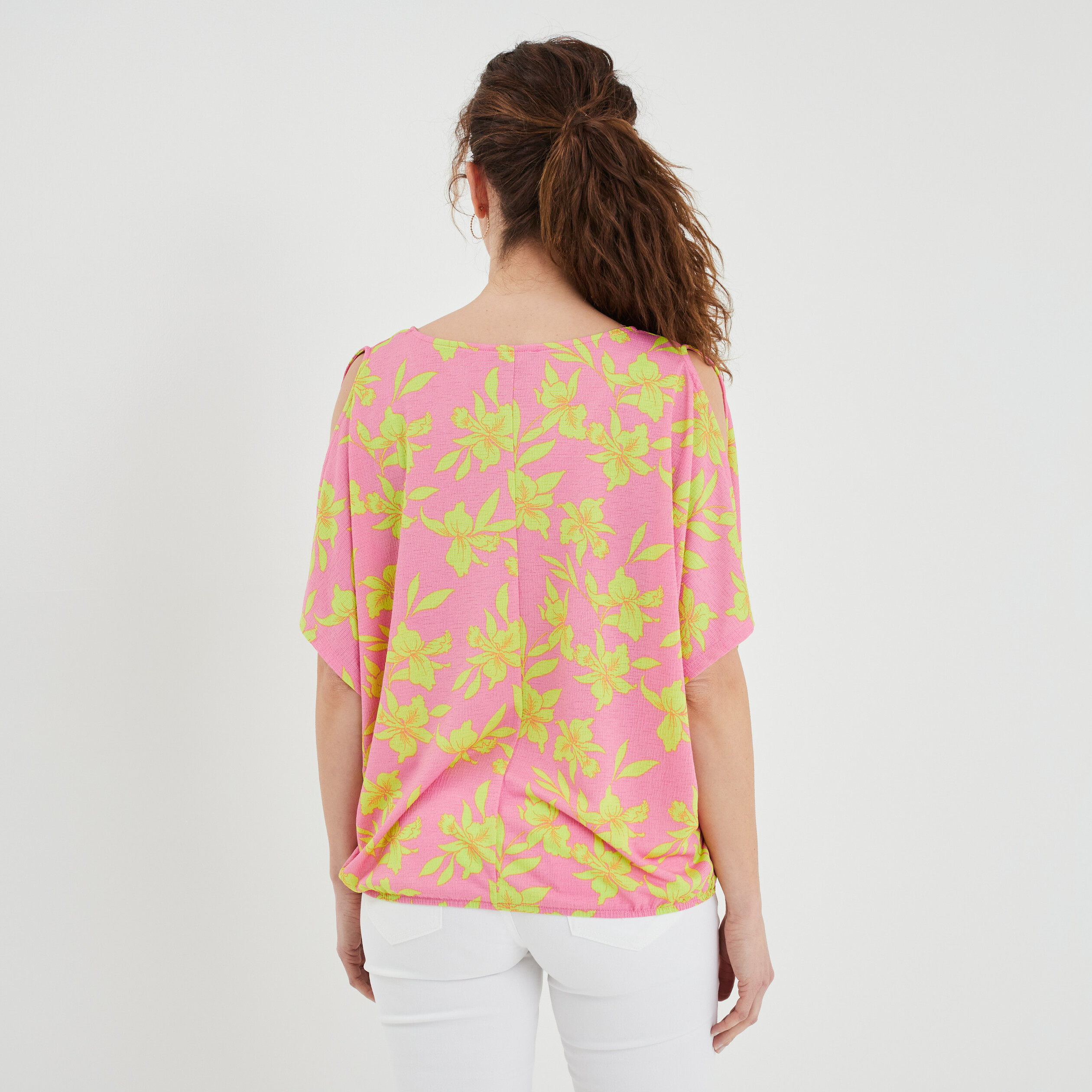 T-shirt détail bijou manches courtes rose femme | La Halle