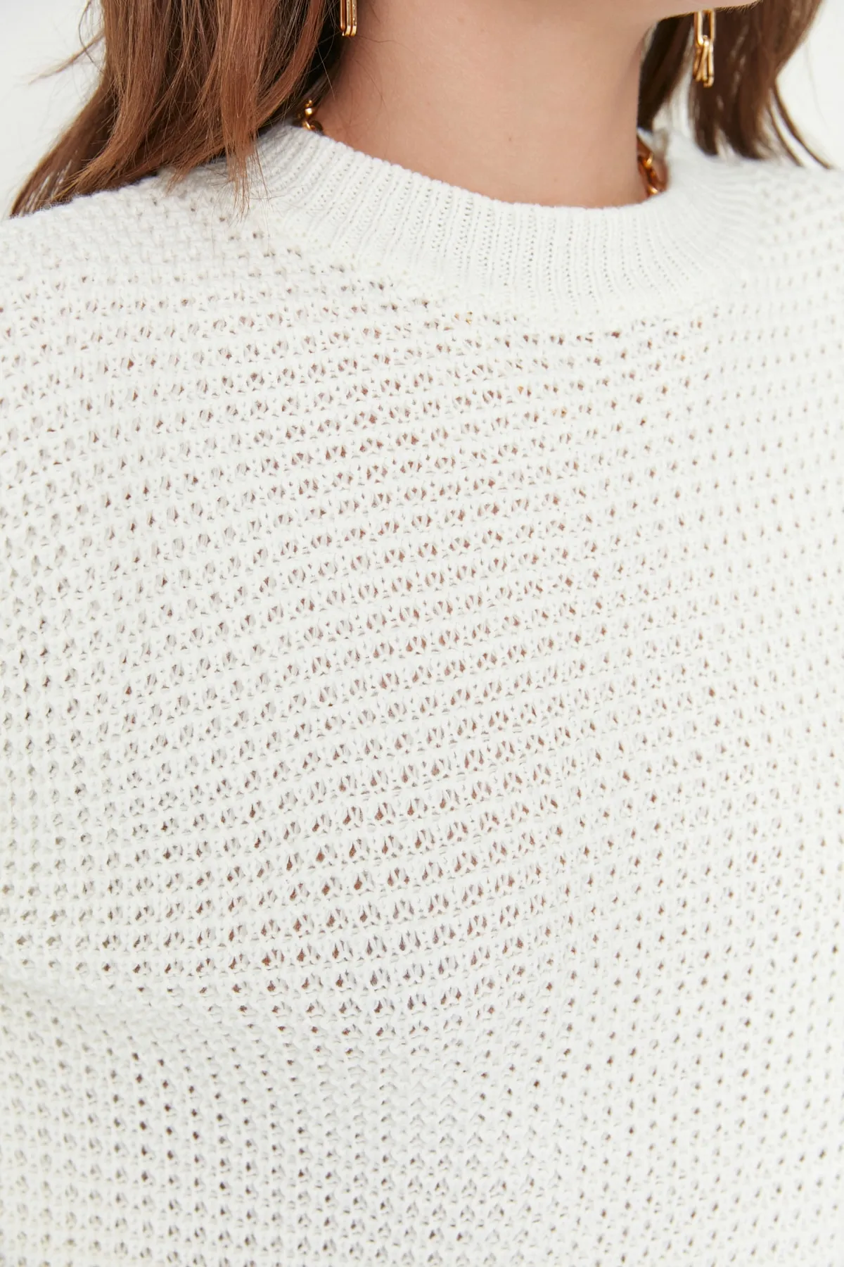 Trendyol Collection  Ecrufarbener Basic-Strickpullover TWOAW22KZ0925