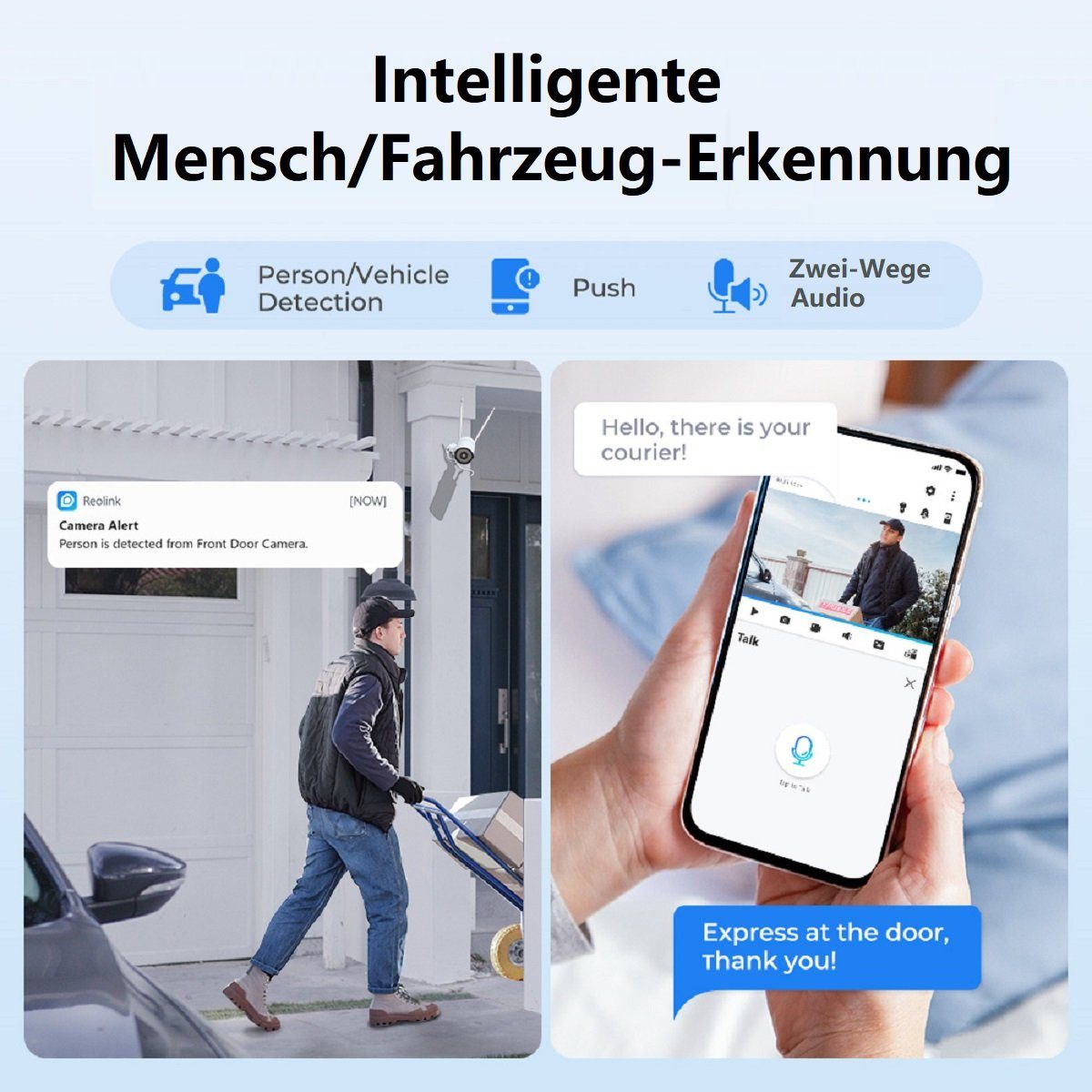 Reolink 510WA 5MP HD 2,4/5GHz WLAN IP Überwachungskamera (1-tlg., mit Audio für Aussen, 30m IR Nachtsicht, 256GB SD Kartenslot und Smarte Bewegungserkennung, Fernzugriff)