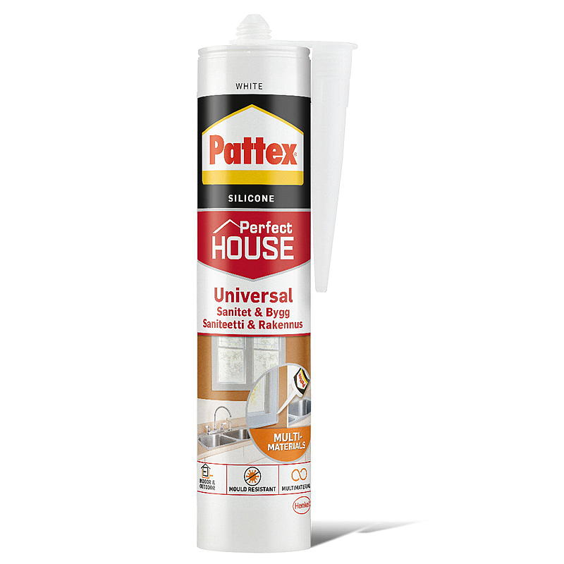Pattex Byggsilikon 280 ml, hvit, Pattex