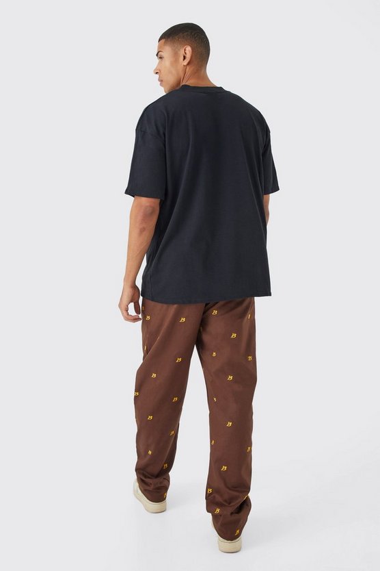 Lockere bestickte Hose