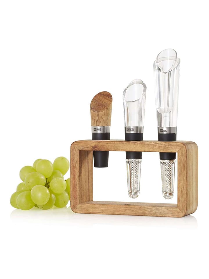 AdHoc 4tlg. Set: Weinausgießer ''Vine'' in Hellbraun - (B)13,5 x (H)18 x (T)4 cm günstig kaufen onesize