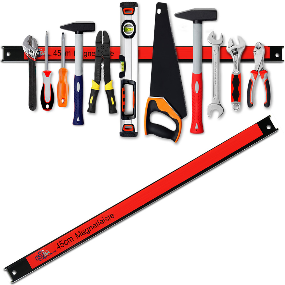 DEUBA Deuba® Magnetleiste 23kg 45cm 3 tlg rot-schwarz