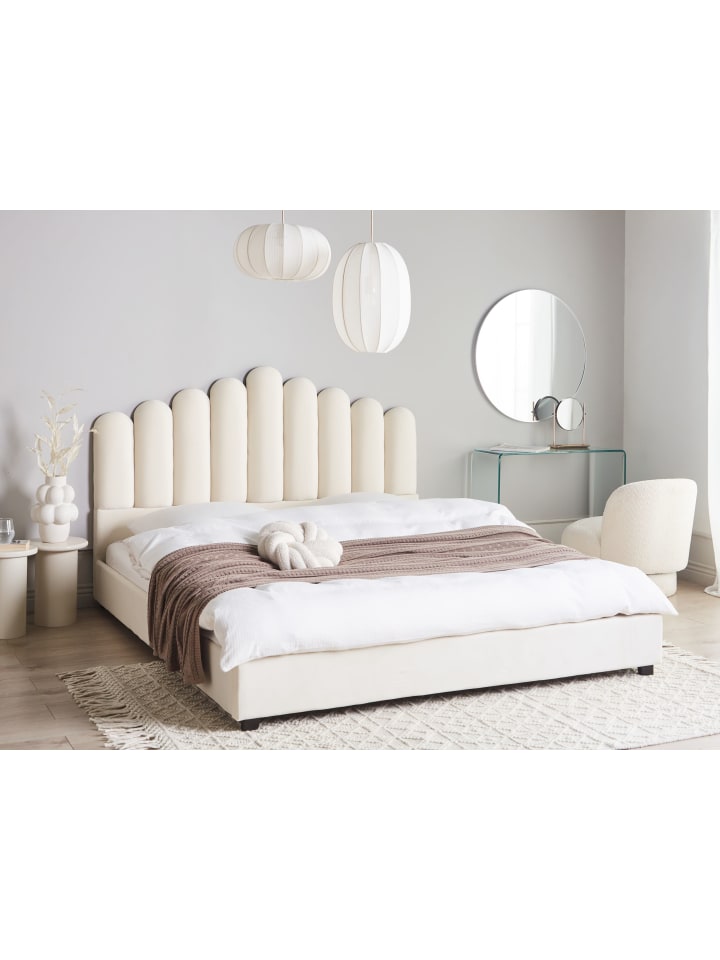 Beliani Doppelbett VINCENNES in Weiß/Schwarz - (W) 185 x (H) 124 x (L) 213 cm günstig kaufen onesize