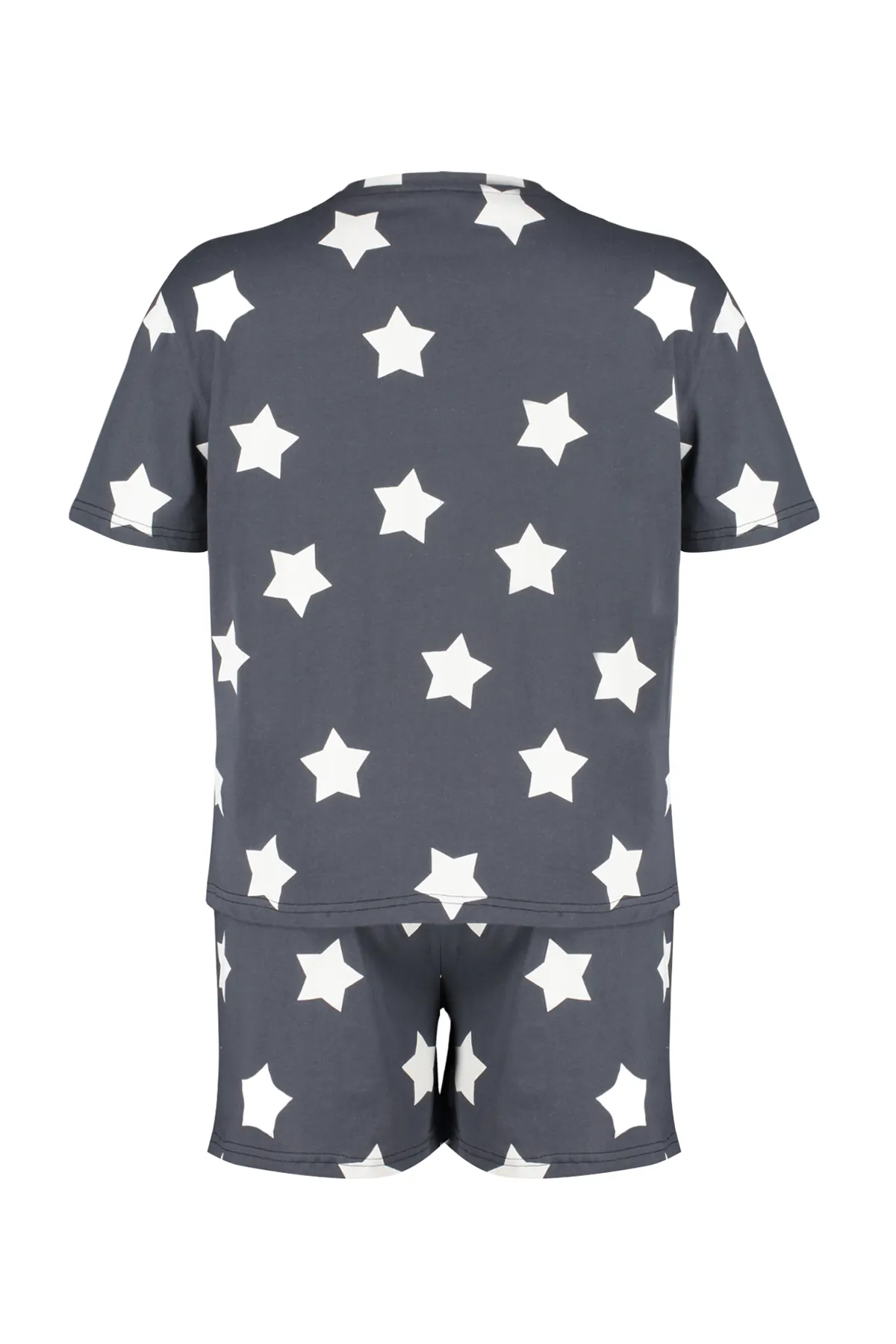 Trendyol Curve  Anthrazitfarbenes Strickpyjama-Set mit Sternenmuster TBBSS24AI00027