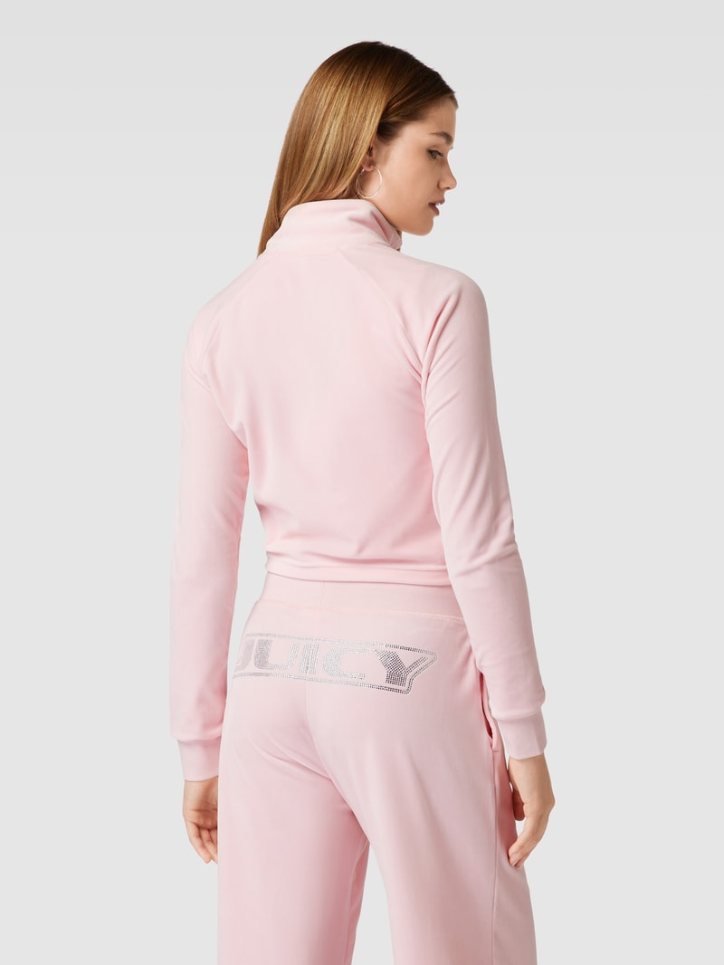 Sweatjacke mit Stehkragen Modell 'LELU' in hellrosa