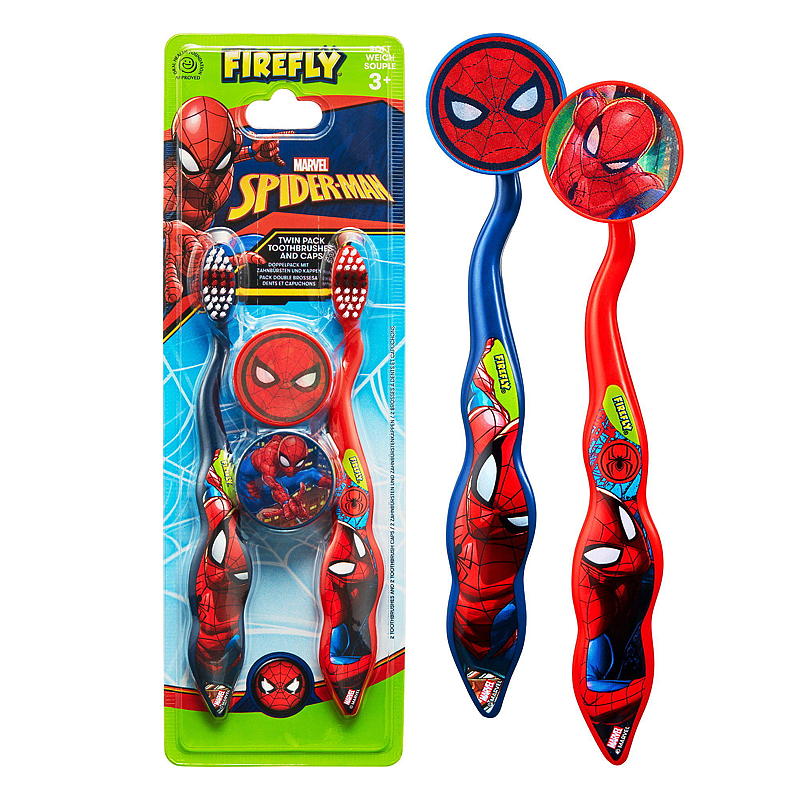 Tannbørste 2-pk Spiderman Firefly