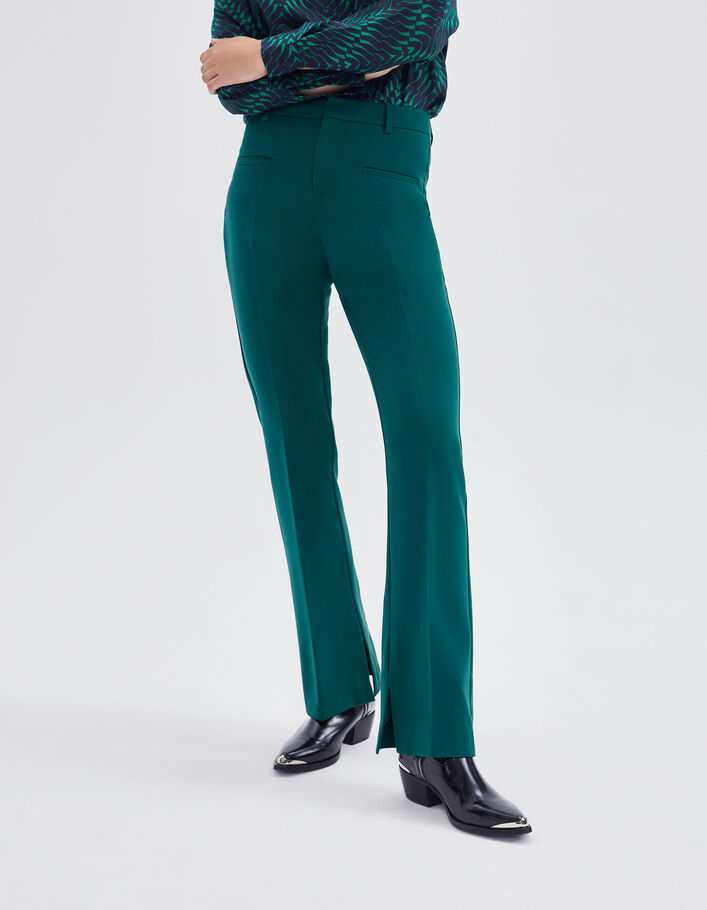 Pantalon de costume vert canard Femme