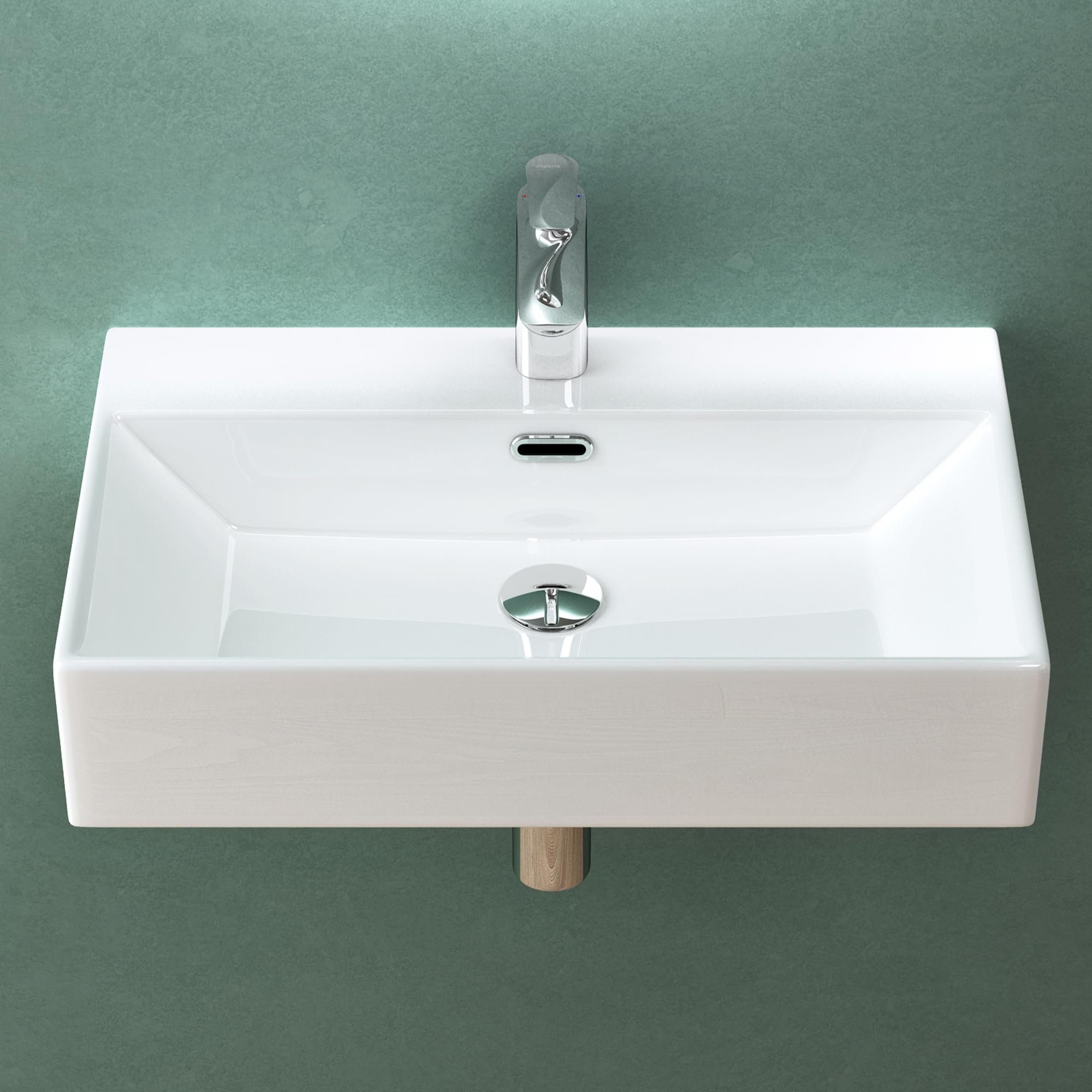 Mai & Mai Aufsatzwaschbecken Hängewaschbecken Br201 Waschbecken Keramik Nano-Beschichtung eckig
