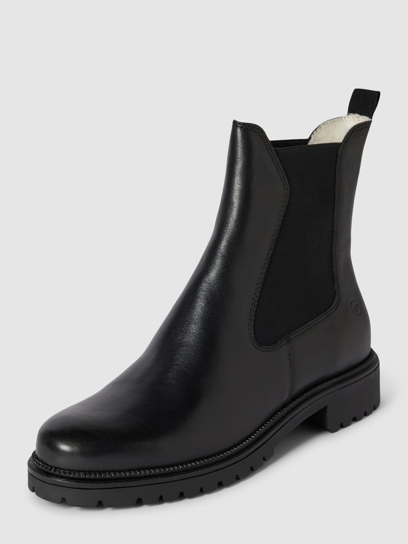 Chelsea Boots aus Leder-Mix in schwarz