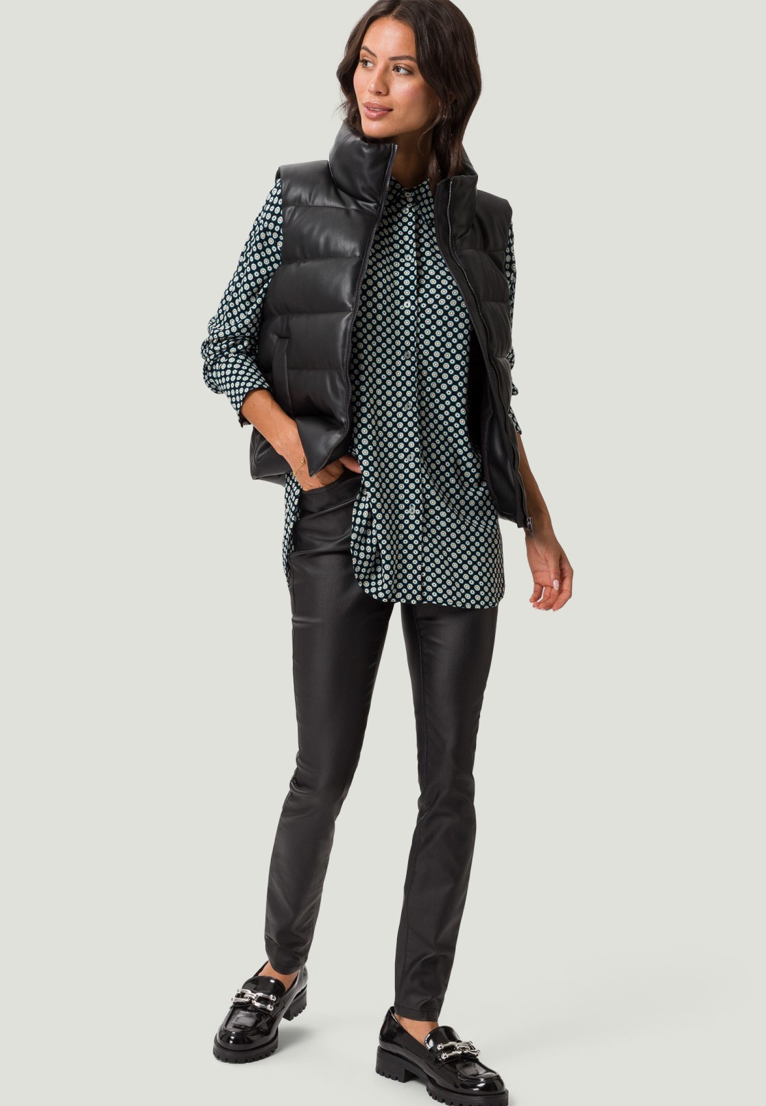 Longbluse mit Minimalprint