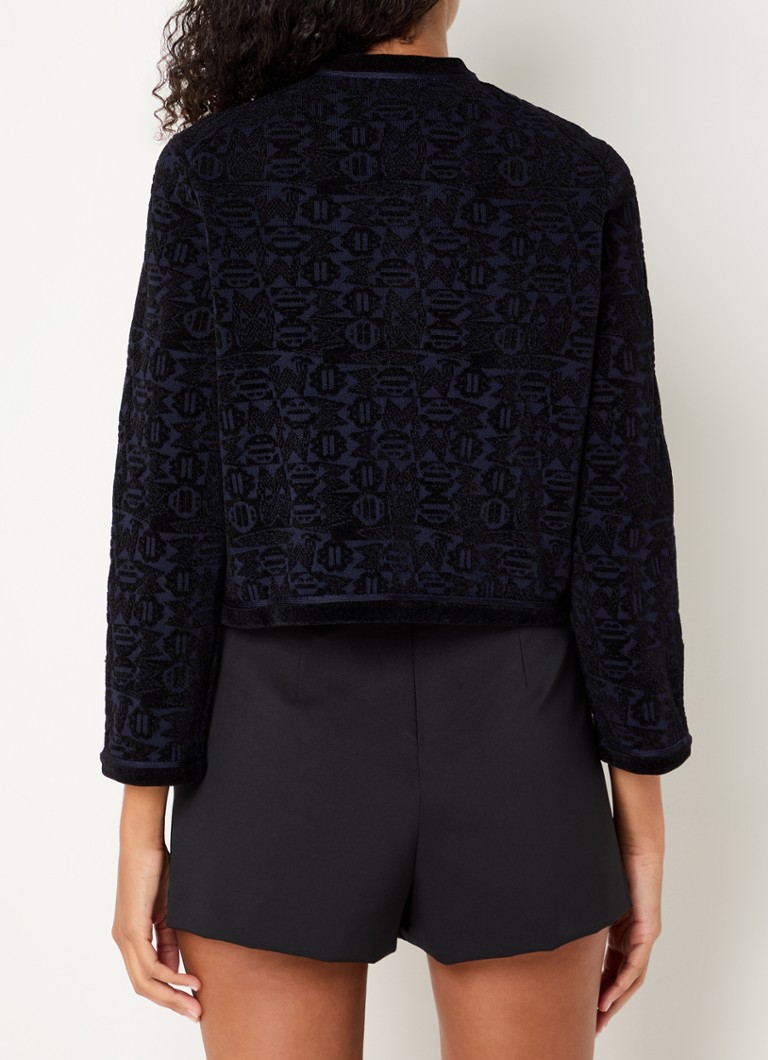 Maje jacket with jacquard design and patch pockets