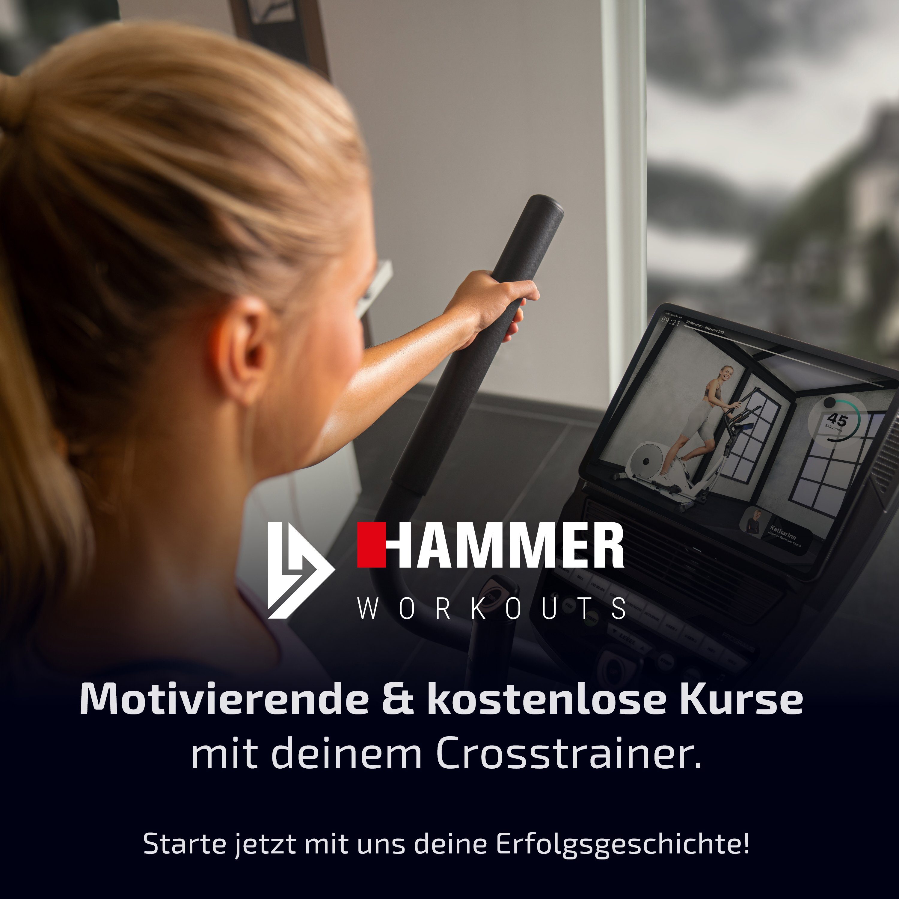 Hammer Power-Stepper Cross-Stepper, Fitness-Apps per Smartphone/Tablet