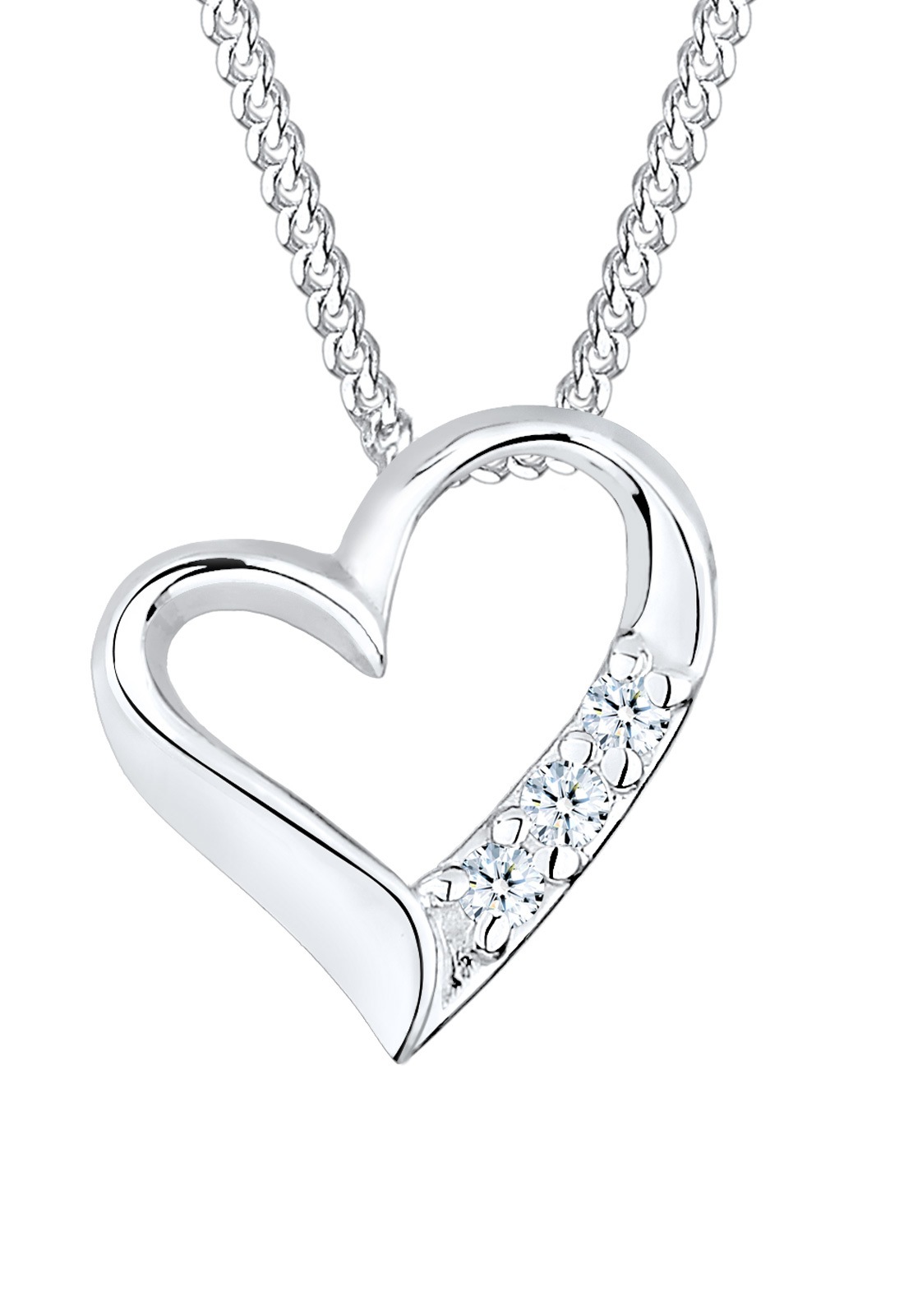 Elli DIAMONDS Halskette Herz Ewigkeit Diamant (0.045 ct.) 925 Silber