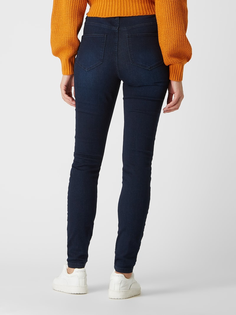 Skinny Fit High Waist Jeans mit Stretch-Anteil Modell 'Callie' in dunkelblau
