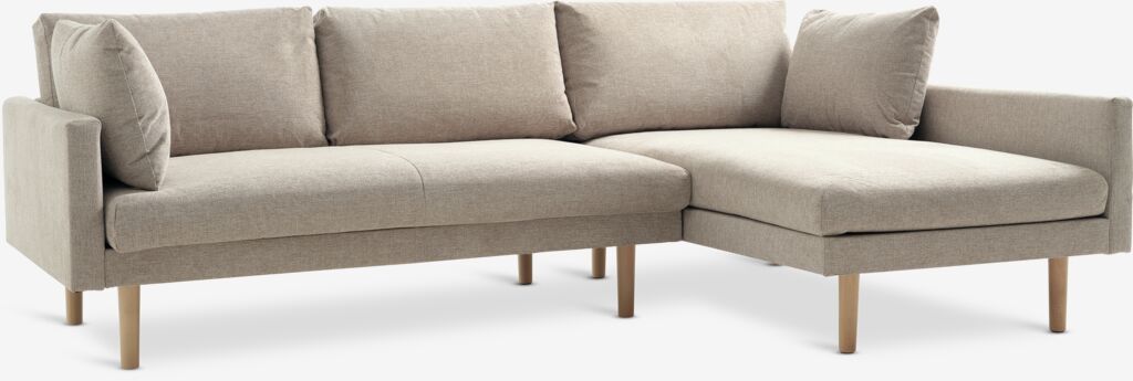 HVIDBJERG Sofa z szezlongiem HVIDBJERG kolor piaskowy
