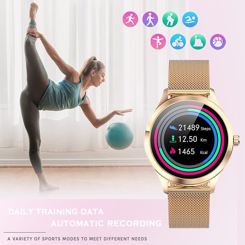 Mutoy Smartwatch, Fitness Tracker Uhr, Damen Herren Smartwatch (Fitnessuhr mit Telefonfunktion 1,09