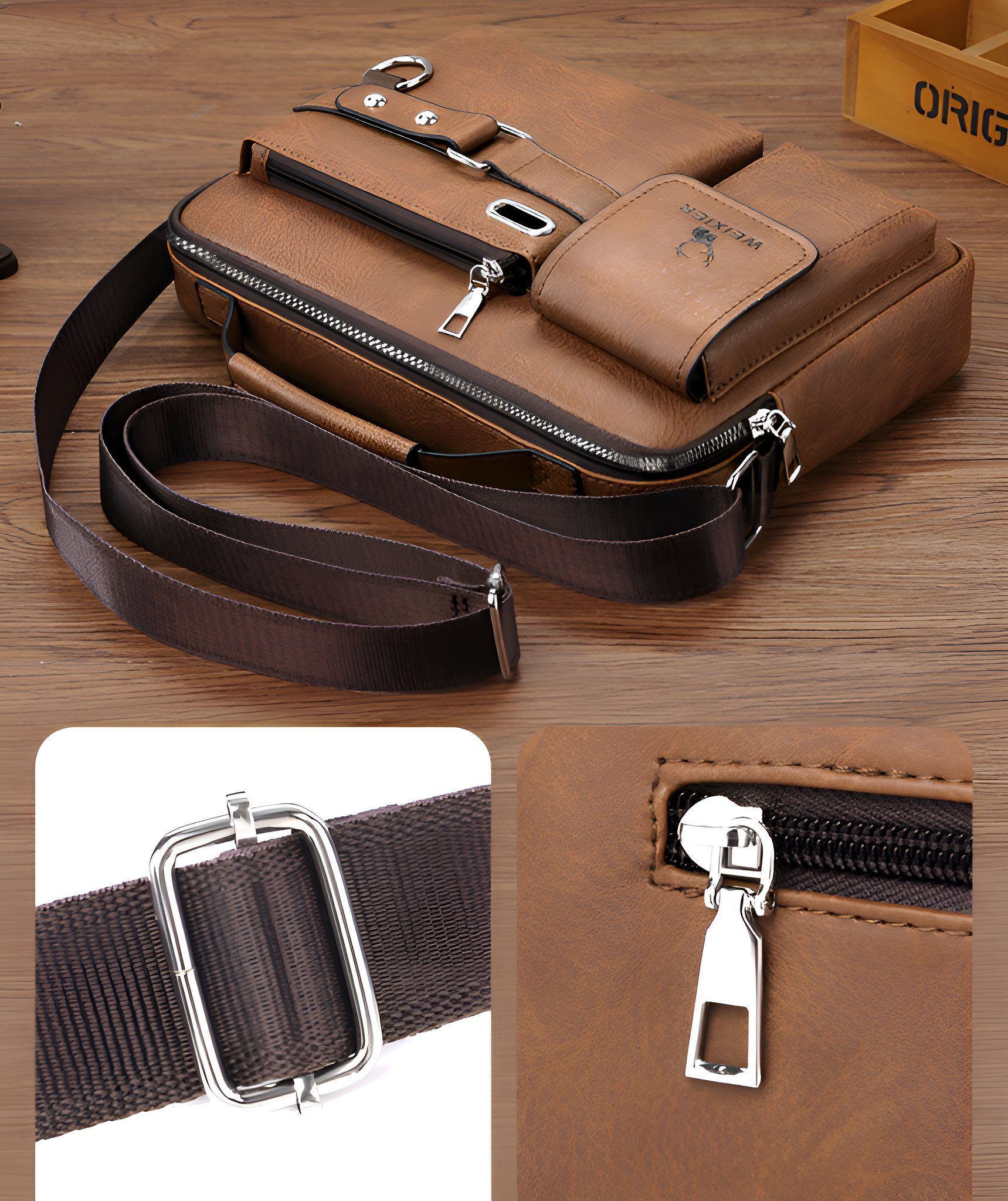 Suzakuin Umhängetasche Herren Umhängetasche - Stilvoll und Praktisch Leder handtasche