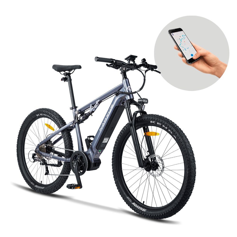 DOTMALL E-Bike nakxus Mittelmotor und breiten Reifen,9 Gang,36V 10.4AH 250W
