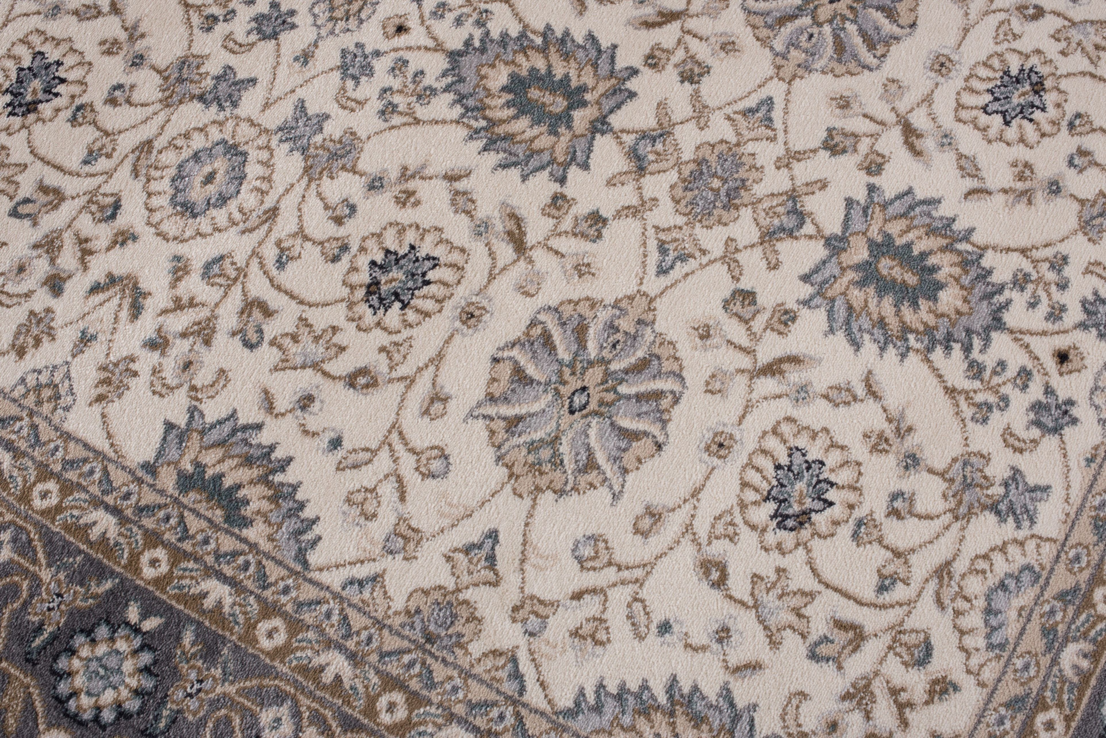 Orientteppich Oriente Teppich - Traditioneller Teppich Orient Beige Creme Grau, Mazovia, 60 x 100 cm, Geeignet für Fußbodenheizung, Pflegeleicht, Wohnzimmerteppich