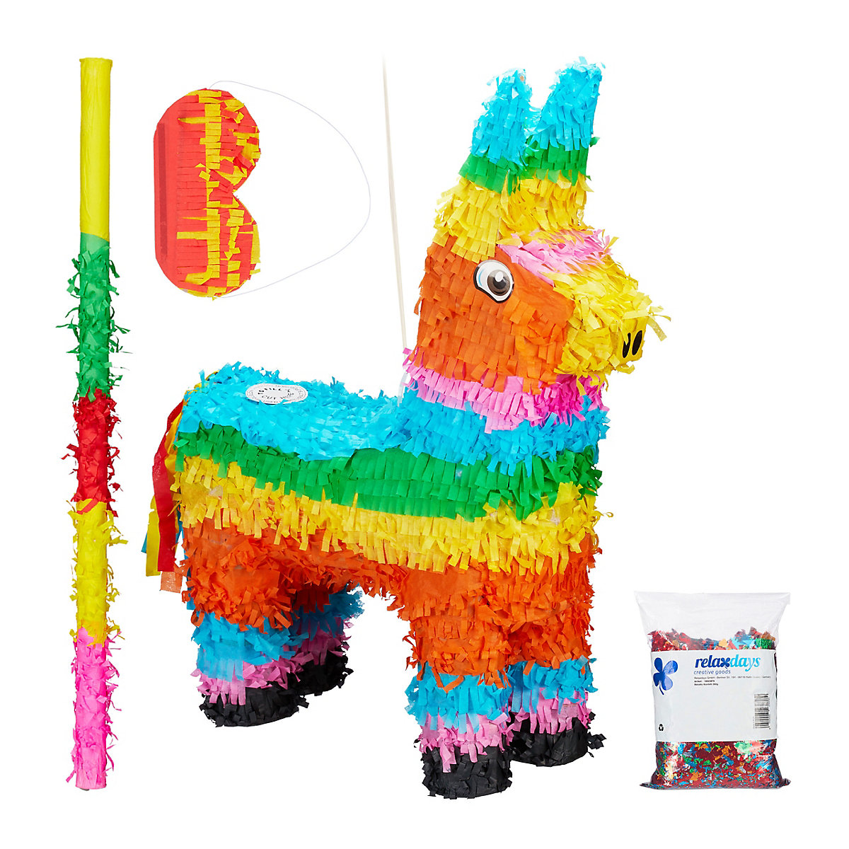 4-tlg. Pinata Set Lama