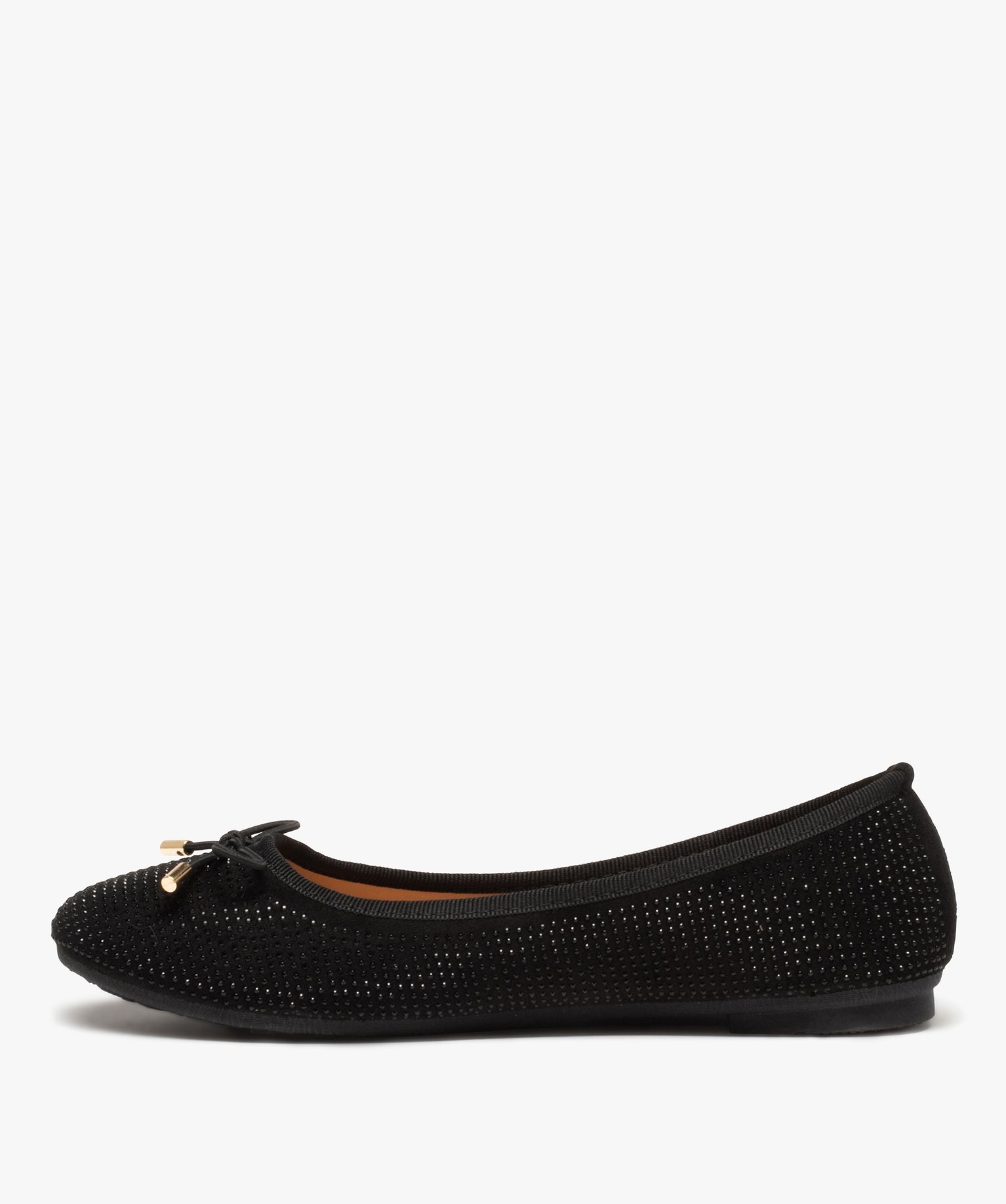 Ballerines à strass avec n?ud décoratif femme noir | GEMO