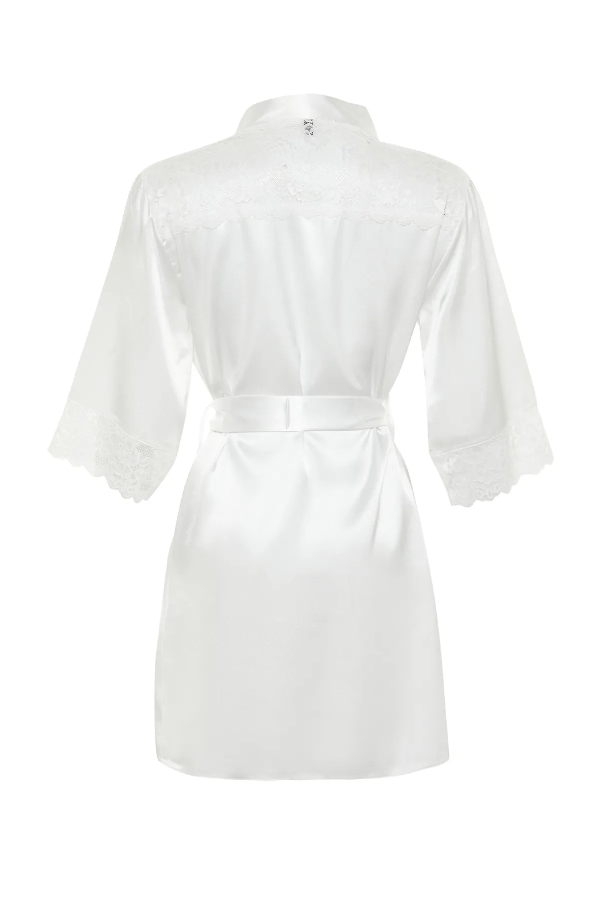 Trendyol Collection  Braut-Morgenmantel aus gewebtem Satin mit Gürtel und Spitze und detailliertem Detail THMSS21SB0001