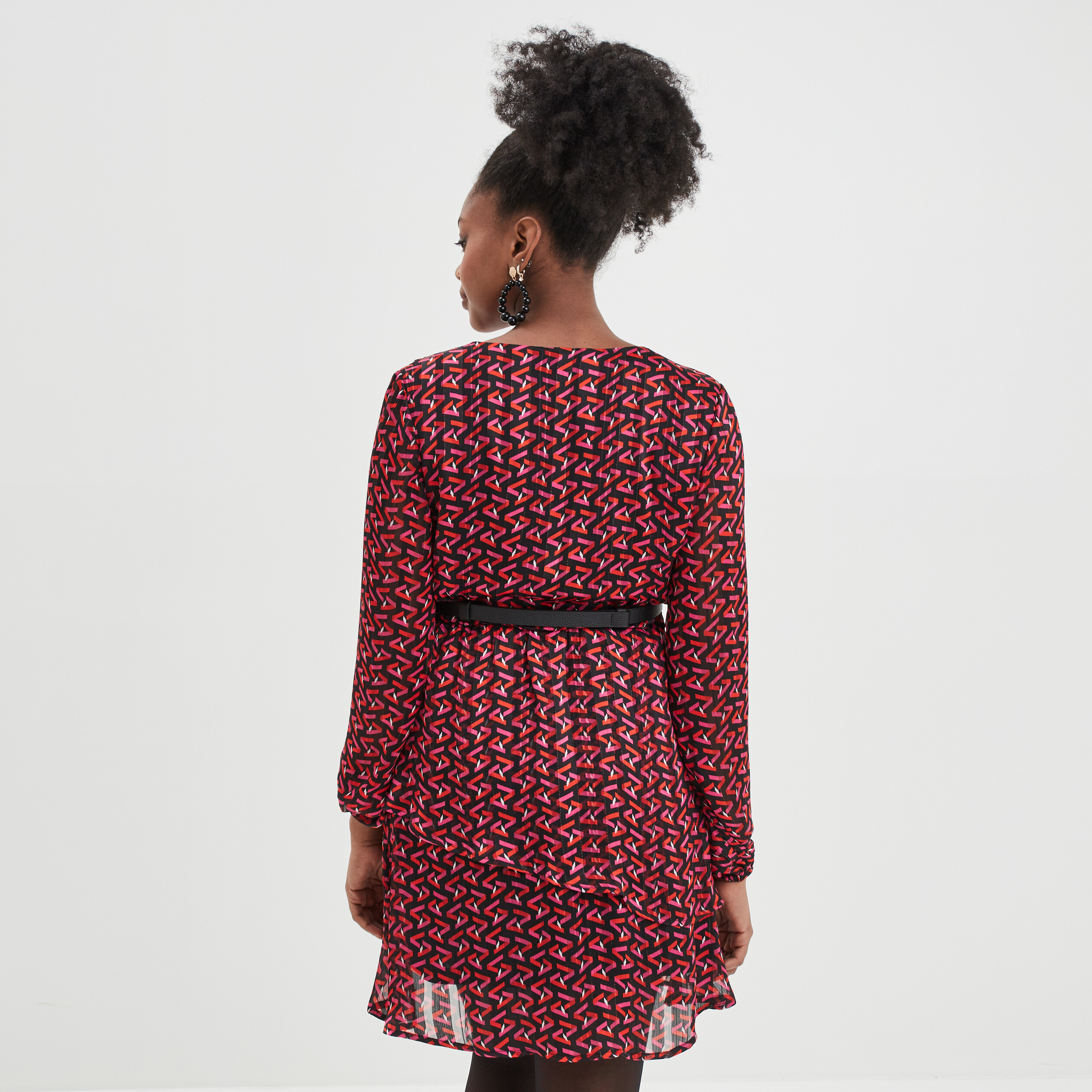 Robe droite ceinturée noir femme | La Halle