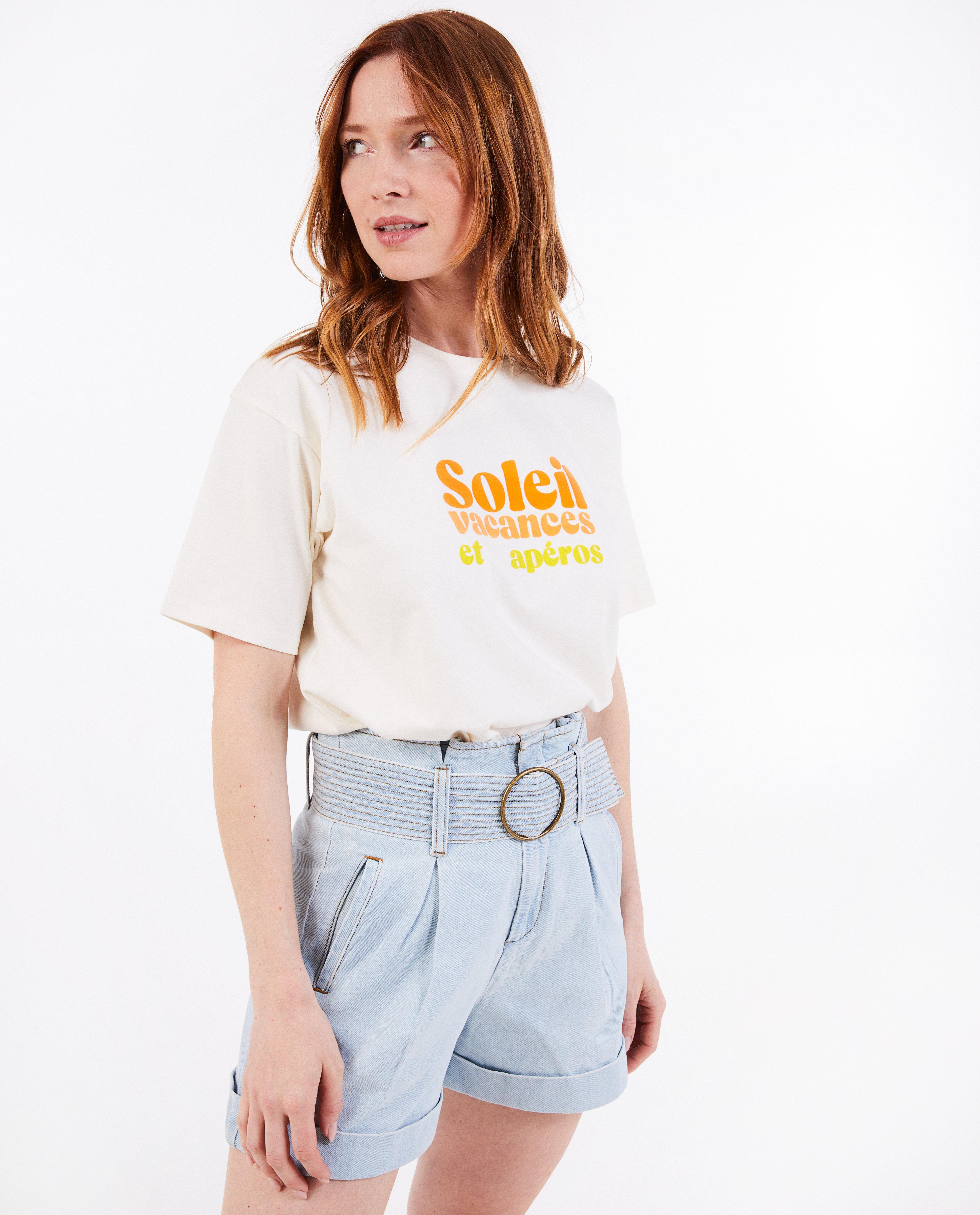 Tricou Sora cu litere în relief, alb