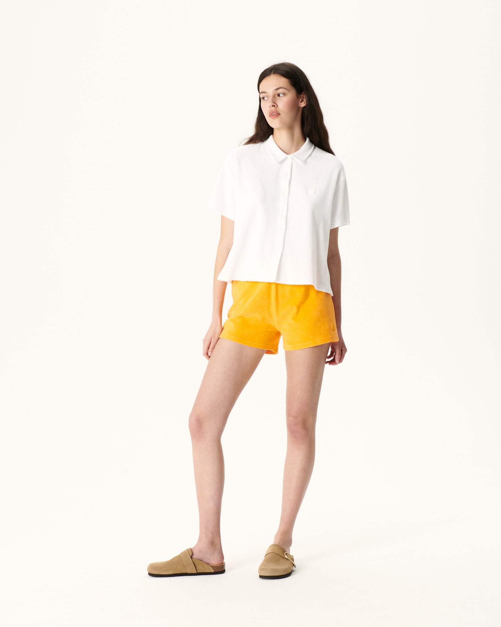 Chemise courte éponge Blanc Nova