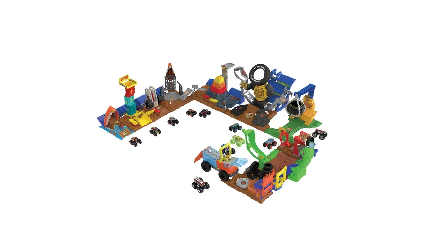 Hot Wheels Monster Trucks Arena Smashers Entry Challenge - Tiger Shark Treasure Chomp Challenge