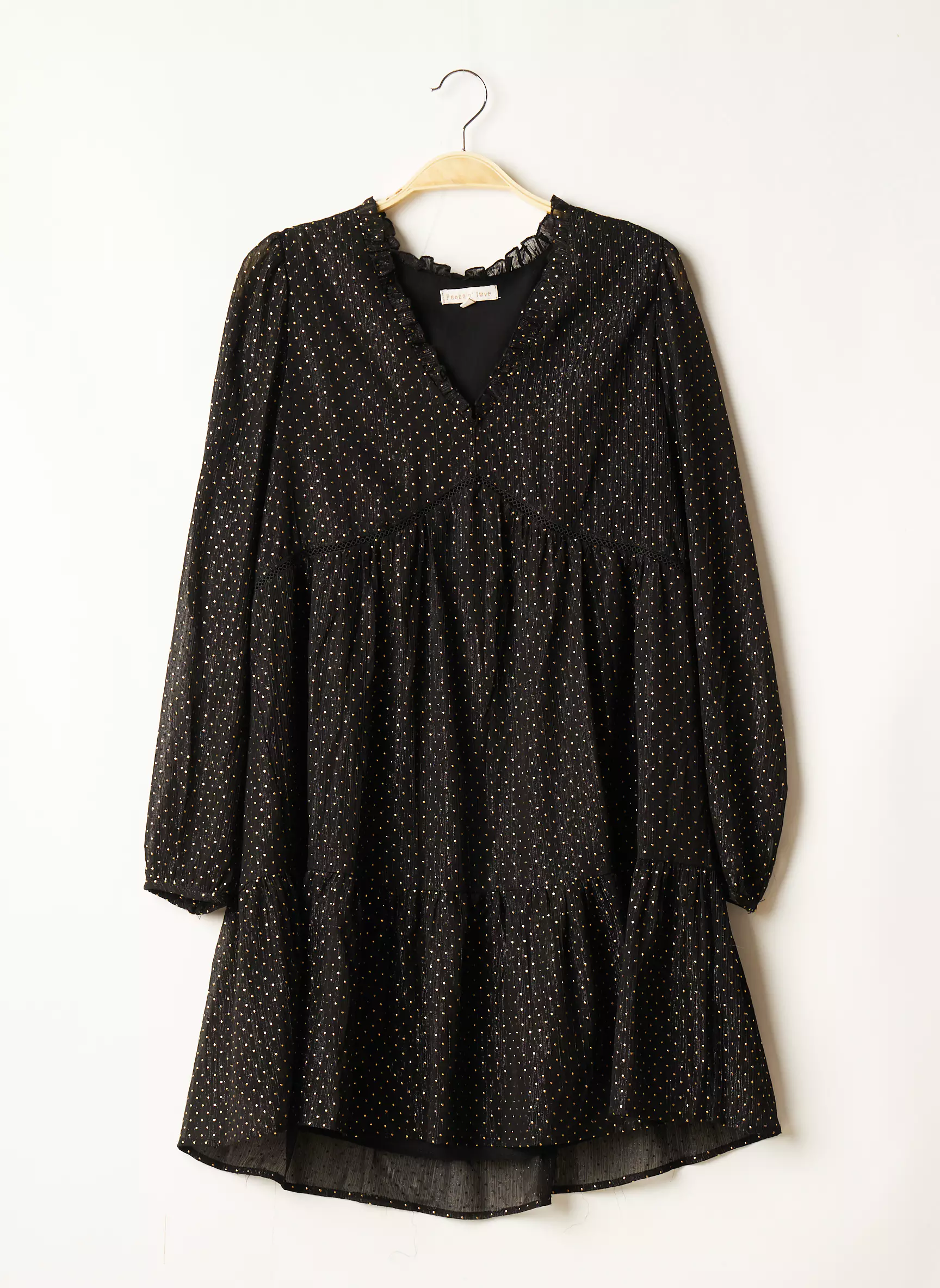 Peace N Love Robes Courtes Femme couleur noir