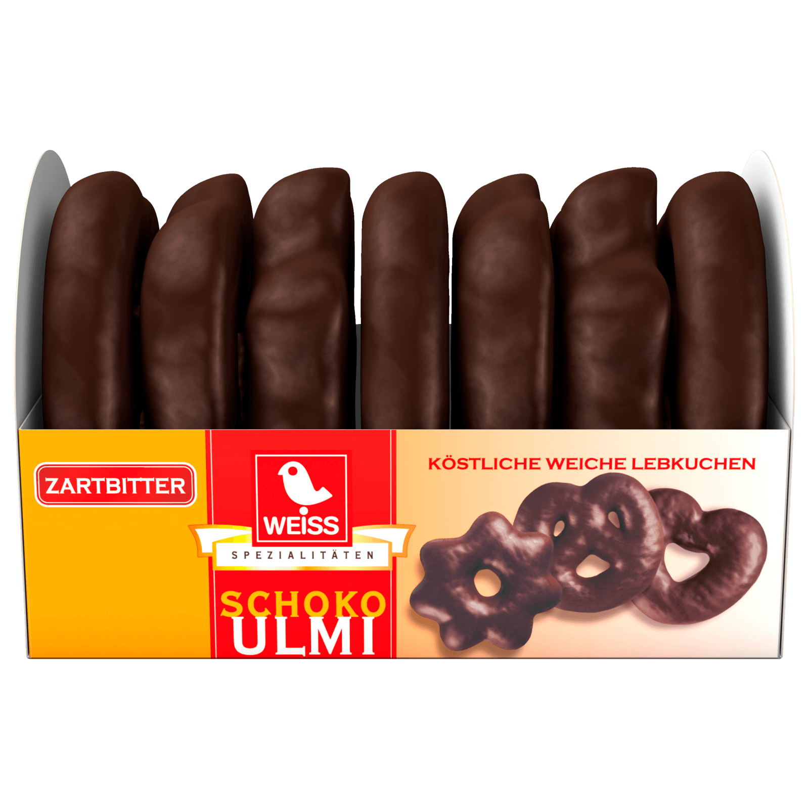 Weiss Schoko-Ulmi Zartbitter Herzen-Sterne-Brezeln 150g