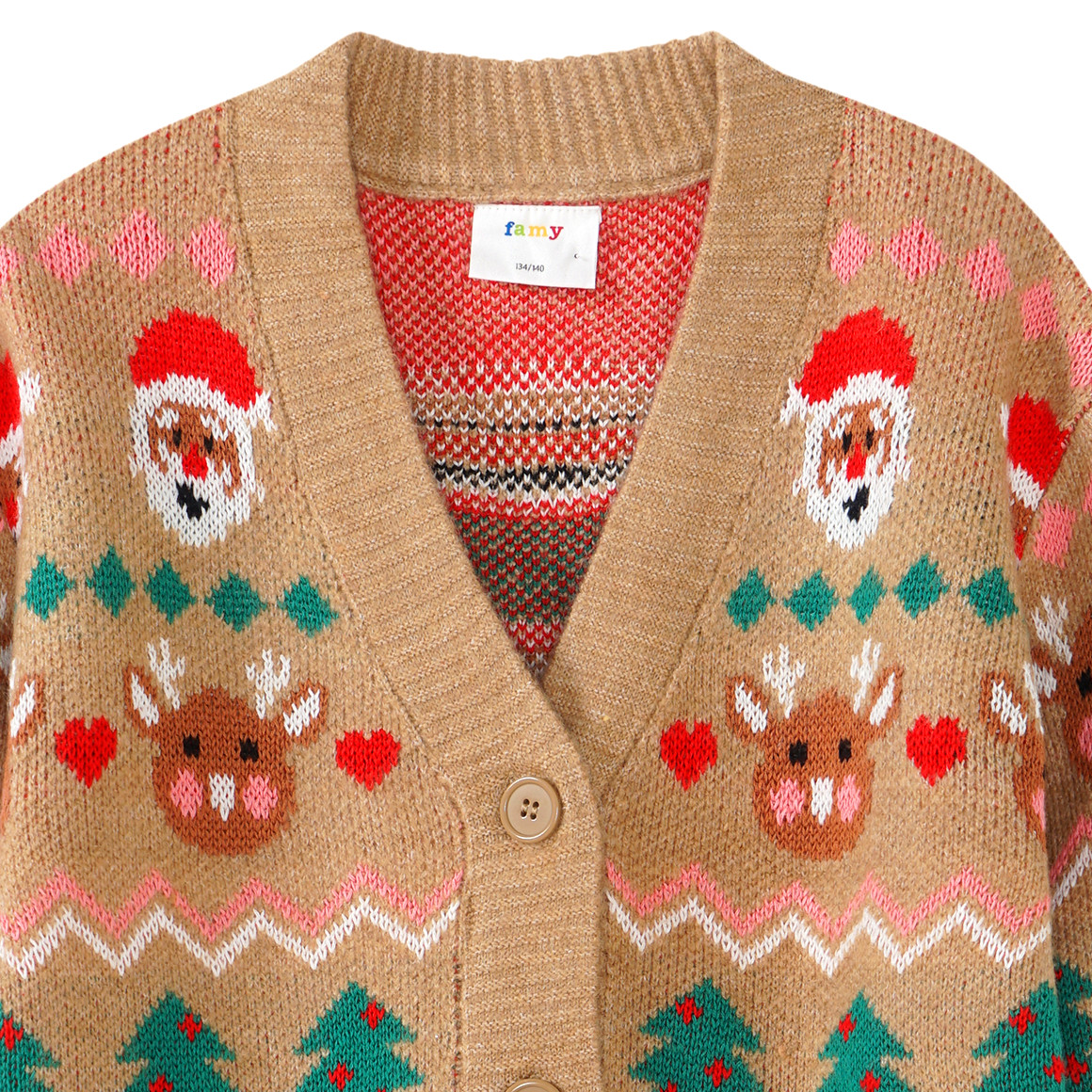 Mädchen Weihnachtsstrickjacke gemustert