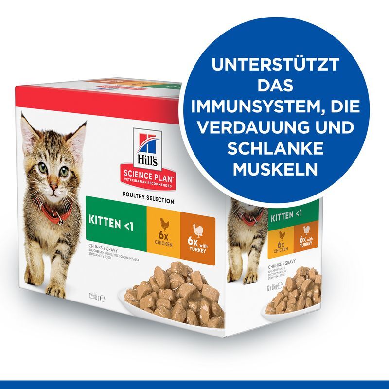 Hill's Nassfutter Hill's Science Plan Kitten Multipack mit Huhn & Truthahn