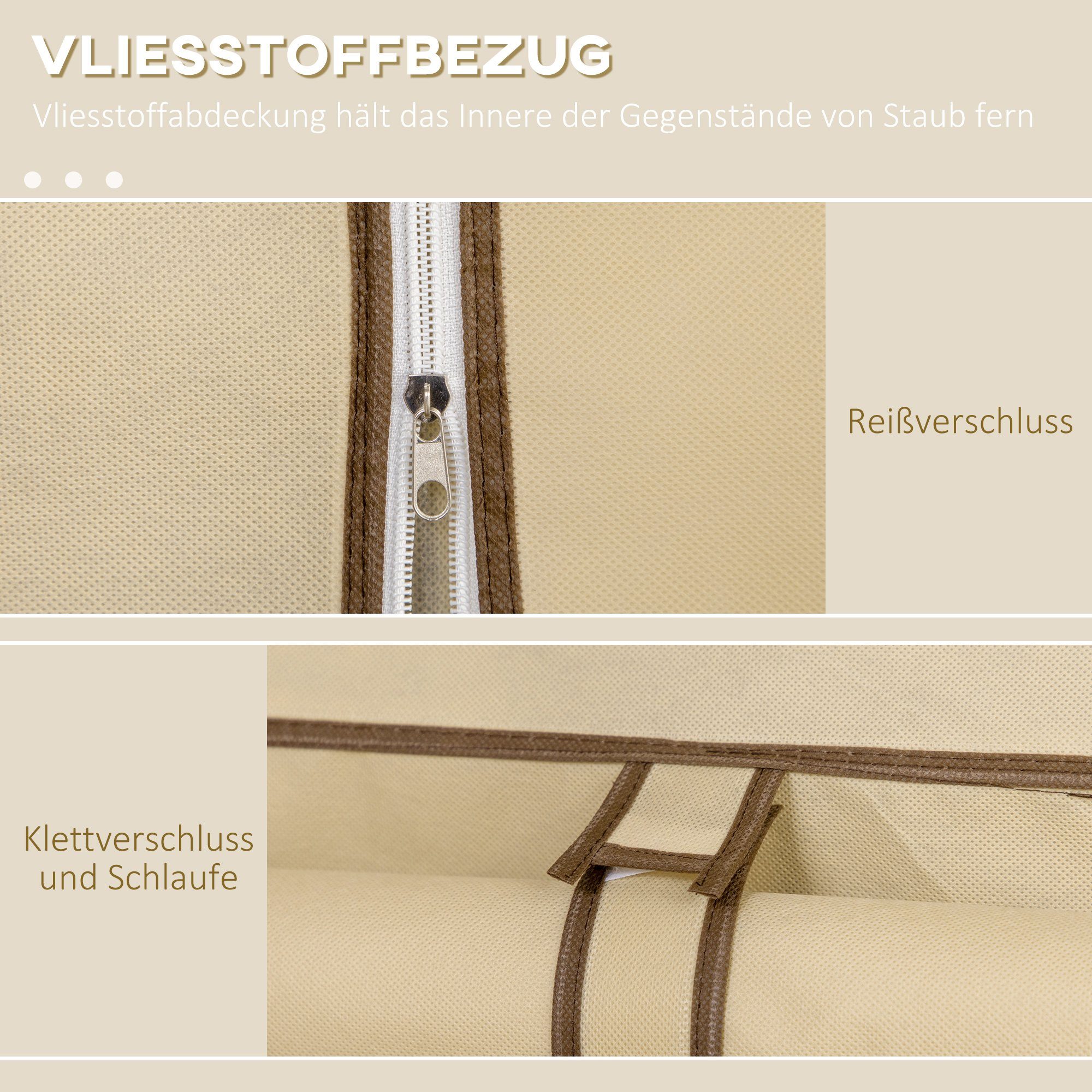 HOMCOM Stoffschrank Stoffschrank mit Kleiderstangen (Kleiderschrank, 1-St., Tücherschrank) bis 55 kg belastbar