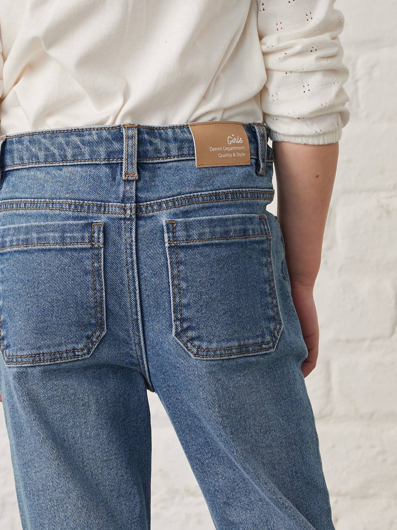 Jean flare 7/8ème fille bleu jean