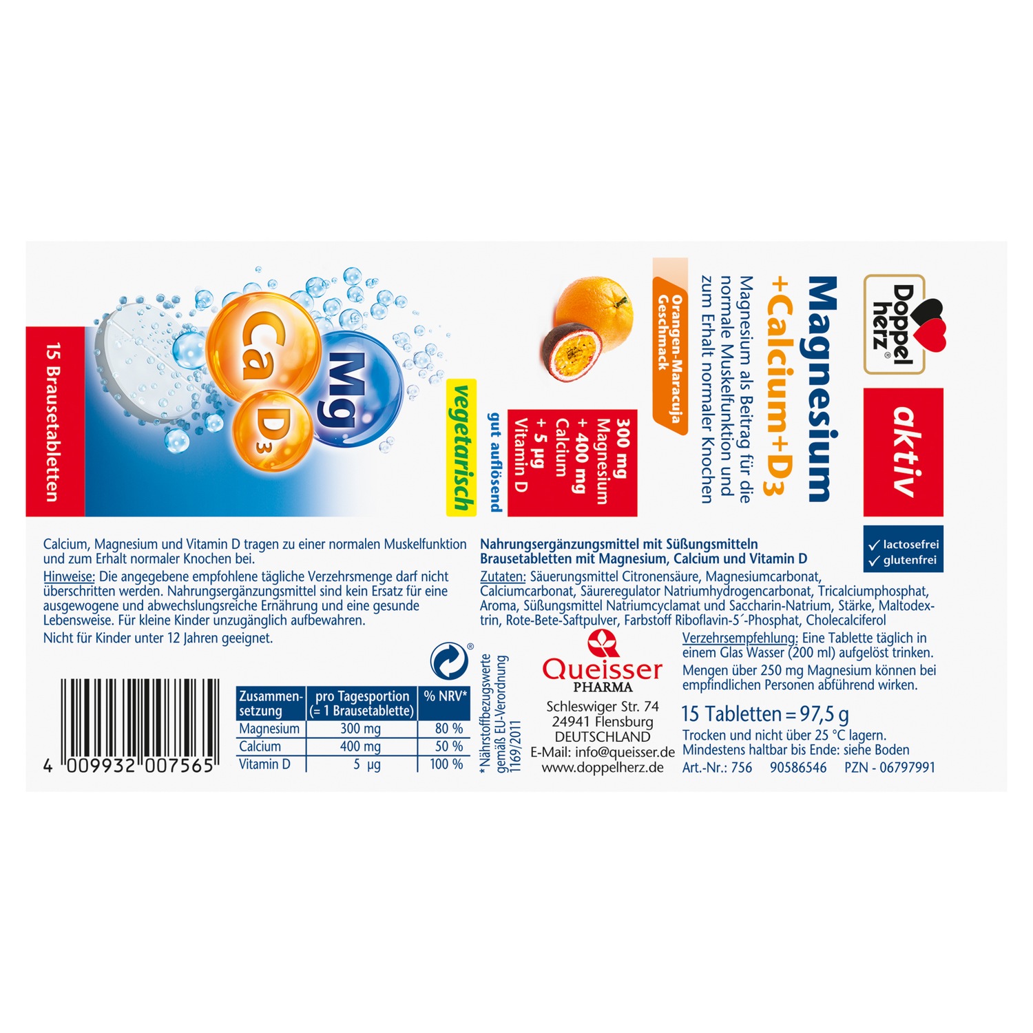 Magnesium+Calcium+D3 Brausetabletten