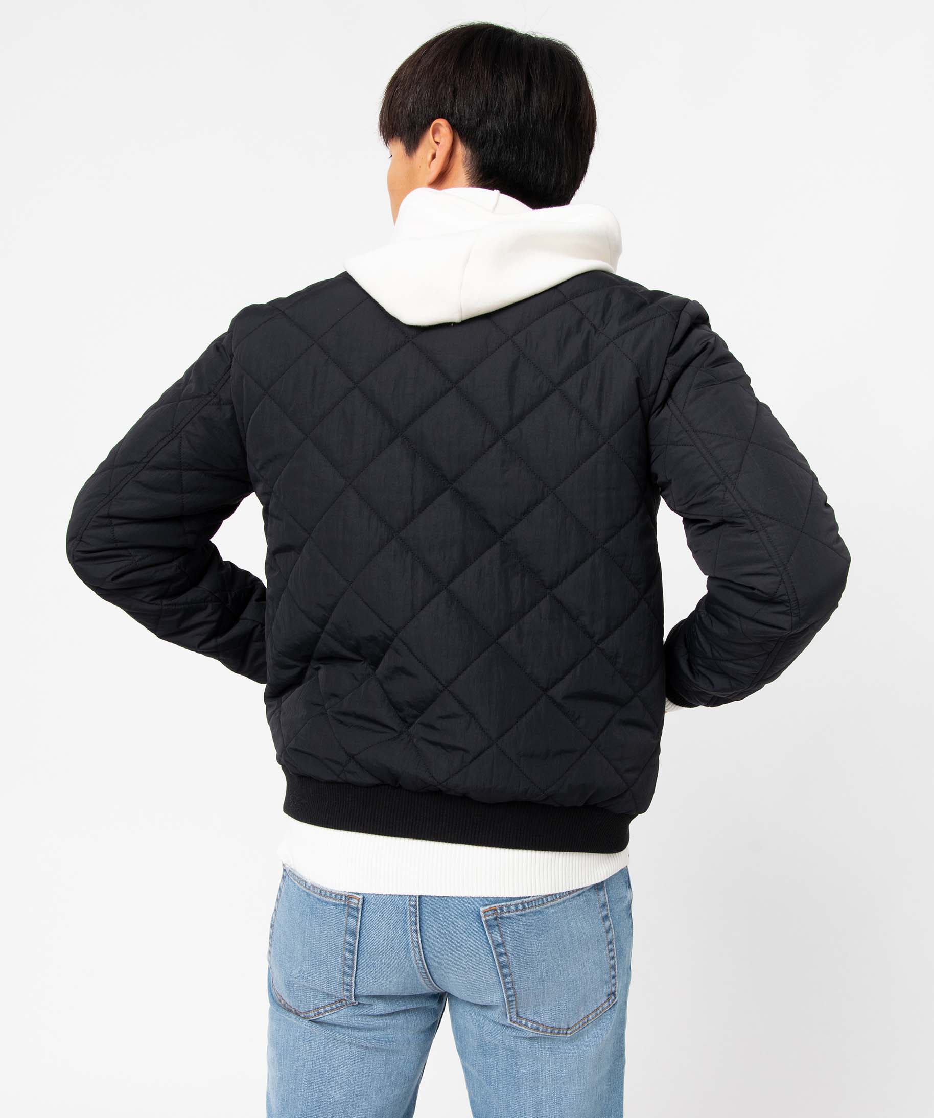Blouson homme en matière matelassée et finitions en bord-c... noir | GEMO
