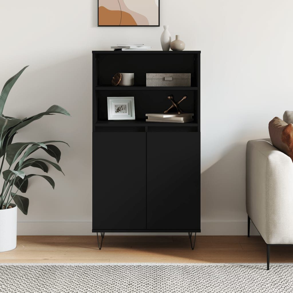 vidaXL Sideboard Highboard Schwarz 60x36x110 cm Holzwerkstoff (1 St)