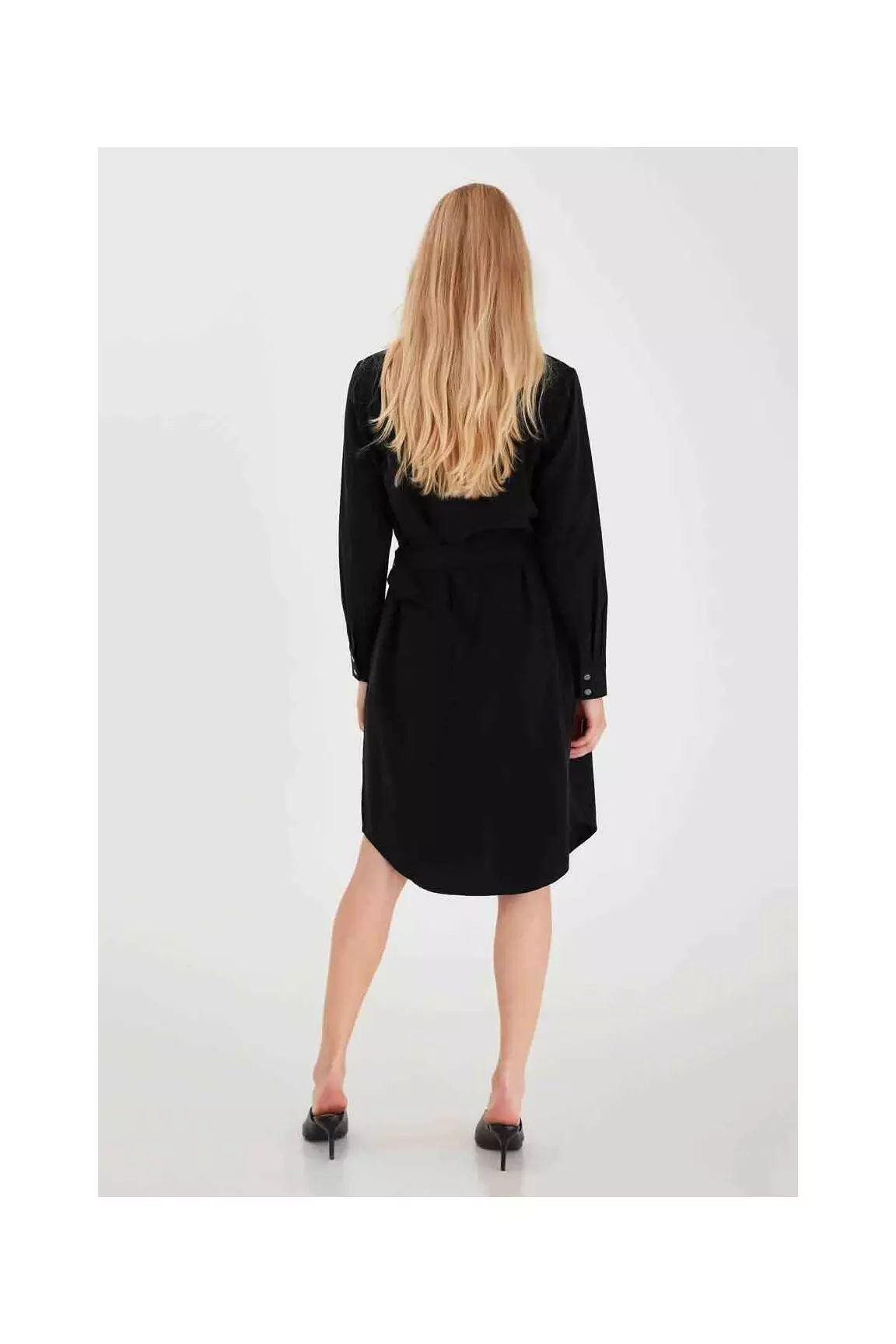 Fransa Robes Mi Longues Femme couleur noir