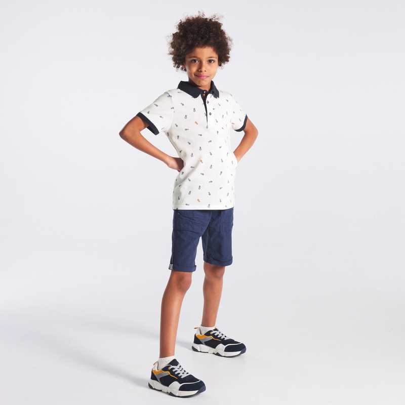 Polo imprimé blanc garçon