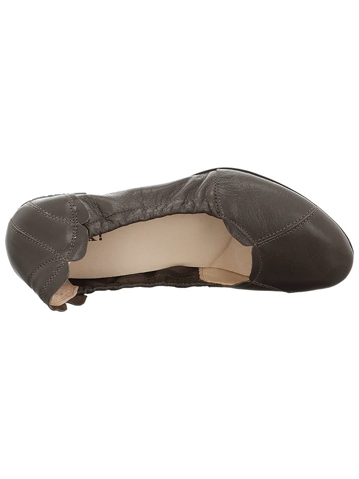 Think! Leder-Ballerinas in Anthrazit günstig kaufen